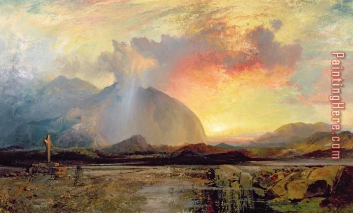 Thomas Moran Sunset Vespers at the Old Rugged Cross